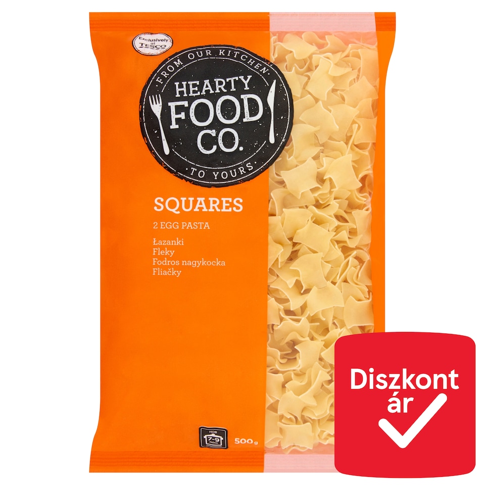 Hearty Food Co. fodros nagykocka 2 tojásos száraztészta 500 g