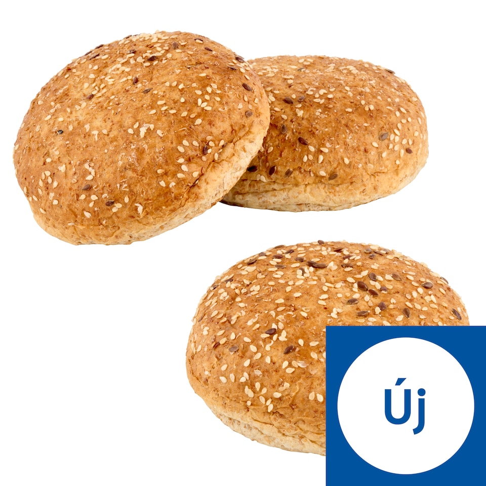 Teljes kiőrlésű hamburger buci kiolvasztott 90 g  1. kép