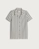 image 4 of F&F Boys Striped Revere Shirt in Multi Black White