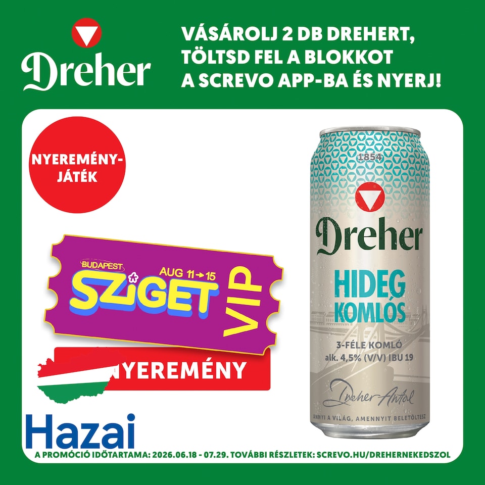 Dreher Hidegkomlós Lager Beer 4,5% 0,5 l
