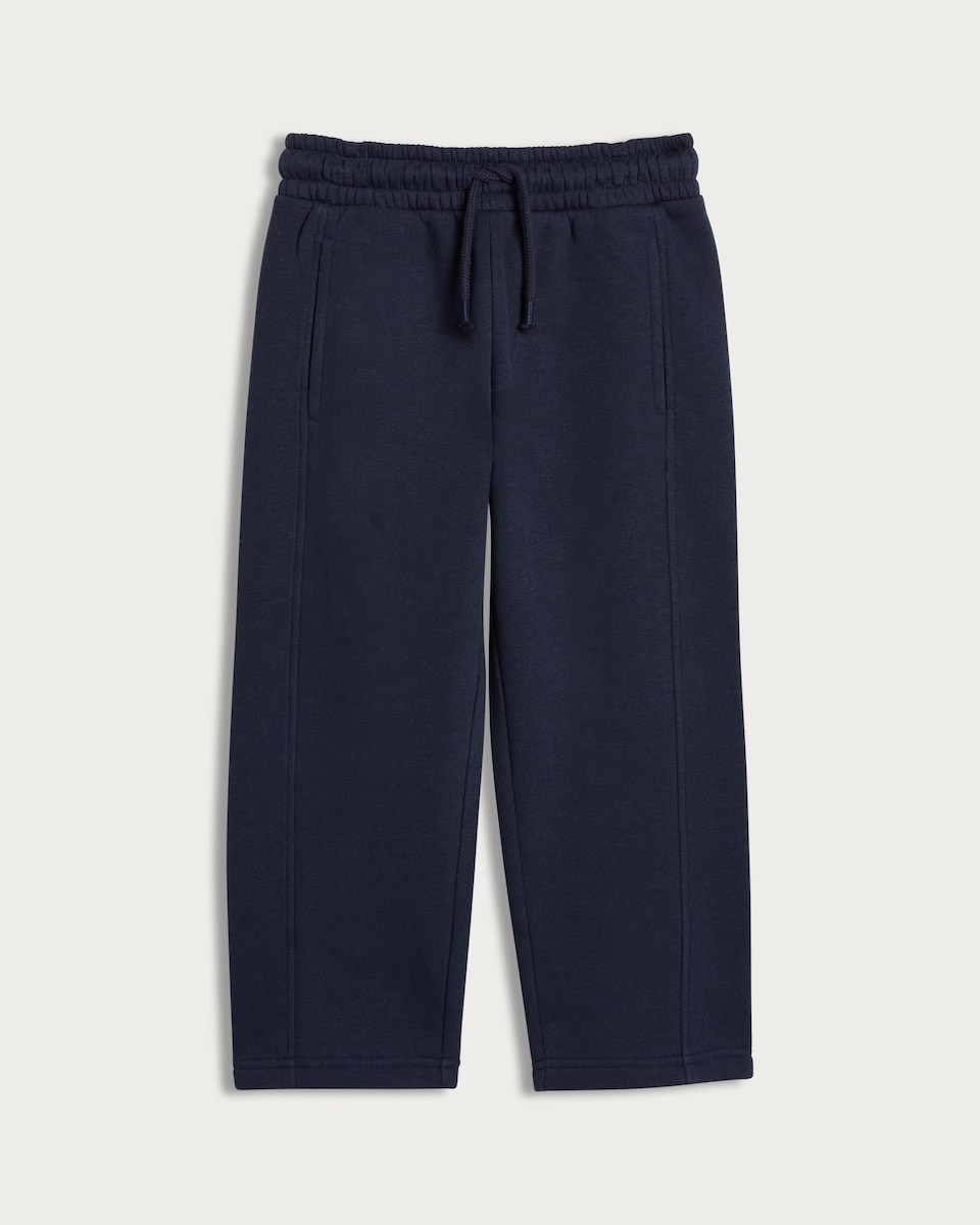 F&F Boys Cotton Rich Wide Leg Drawstring Joggers in Blue