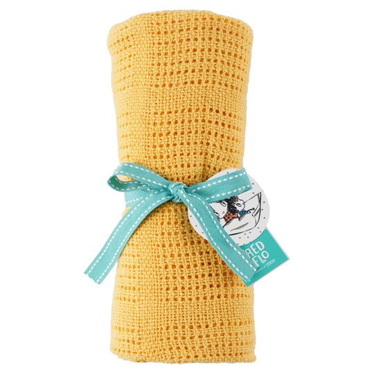 Fred & Flo Mustard Small Cellular Blanket Tesco Groceries