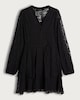image 5 of F&F Lace Tiered V Neck Mini Dress in Black
