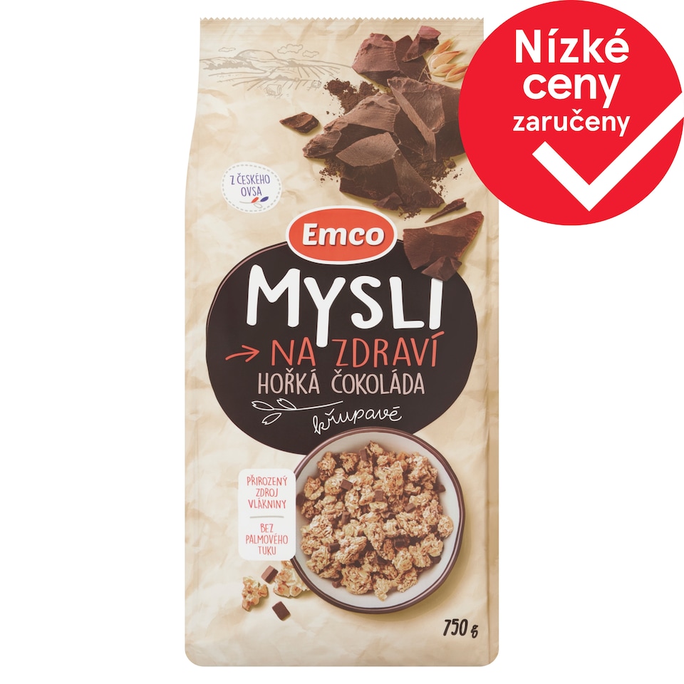 Emco Mysli na Zdraví Křupavé hořká čokoláda 750g