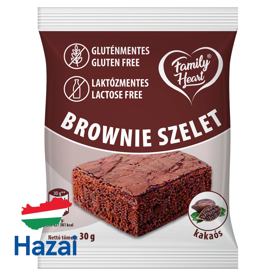 Family Heart kakaós brownie szelet 30 g