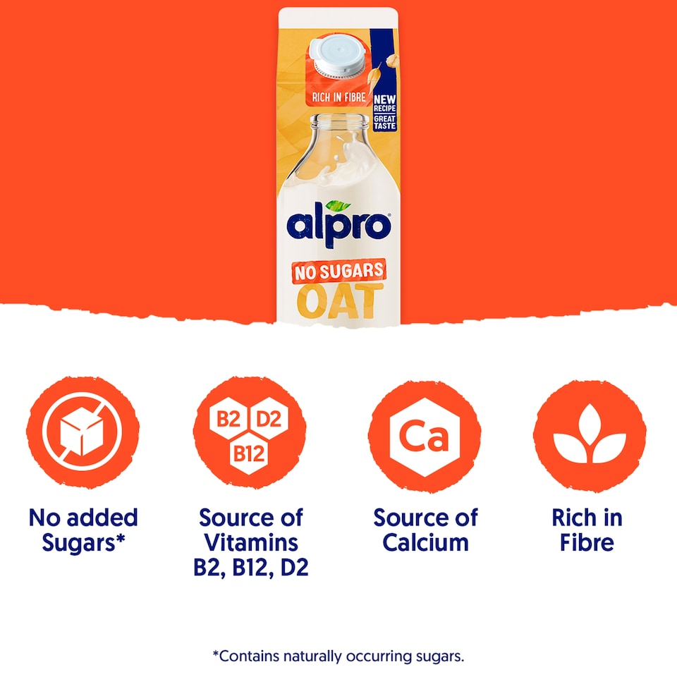 image 1 of Alpro Oat No Sugar Chilled Dairy Free Drink 1 Litre