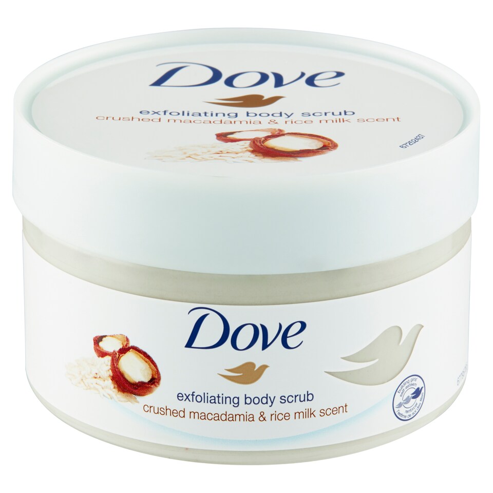 Dove Crushed Macadamia & Rice Milk Scent Exfoliating Body Scrub 225 ml