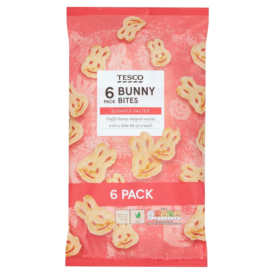 Tesco Bunny Bites Snacks 6 X 19 G