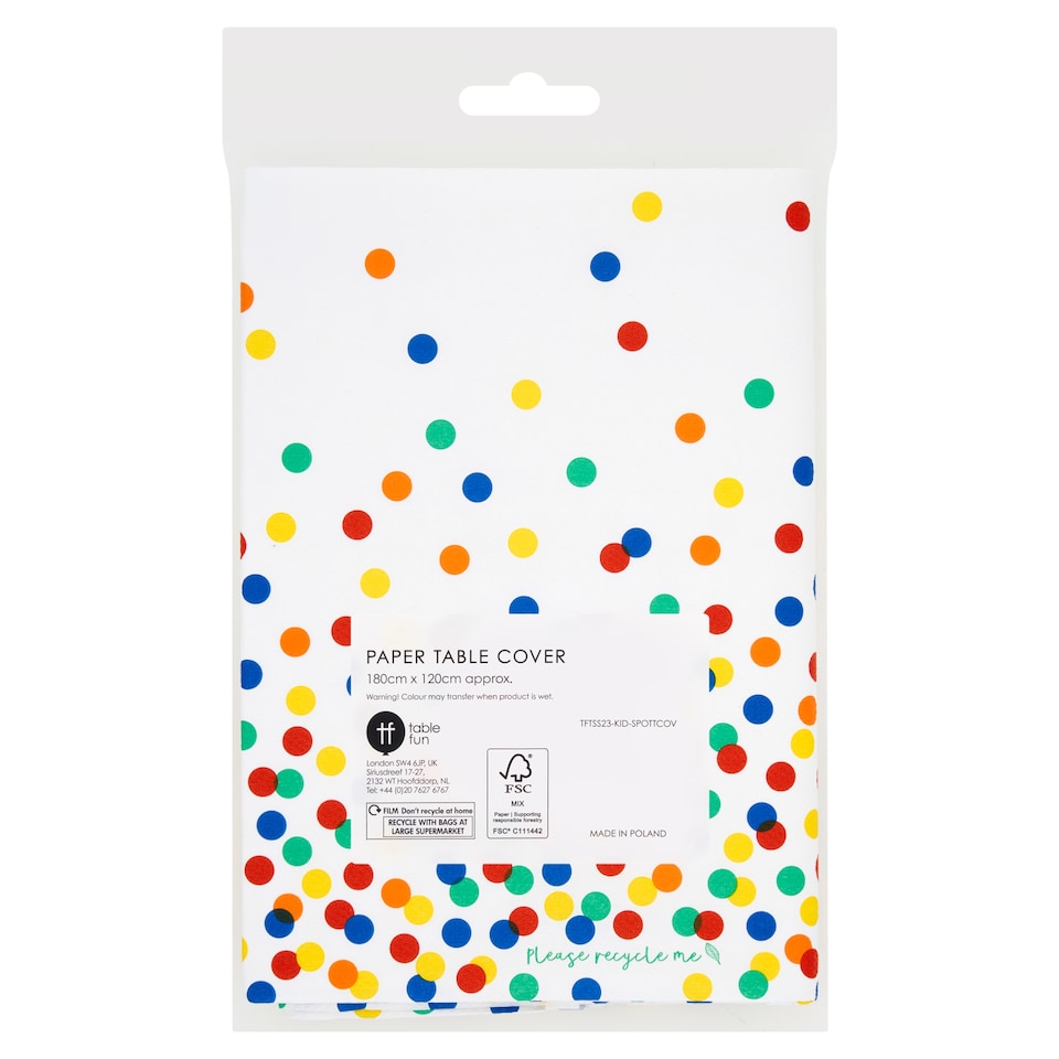 Rainbow Spot Table Cover 180Cm X 120Cm