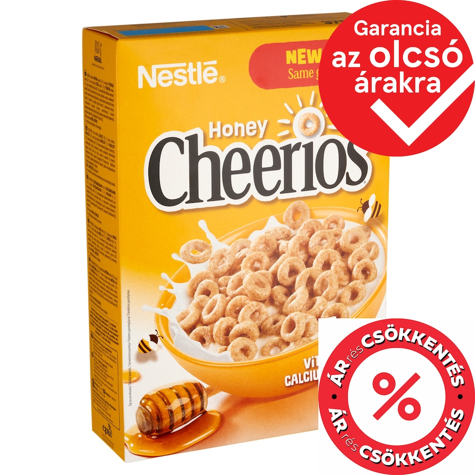Nestlé Cheerios mézes, ropogós gabonakarika vitaminokkal és ásványi anyagokkal 375 g