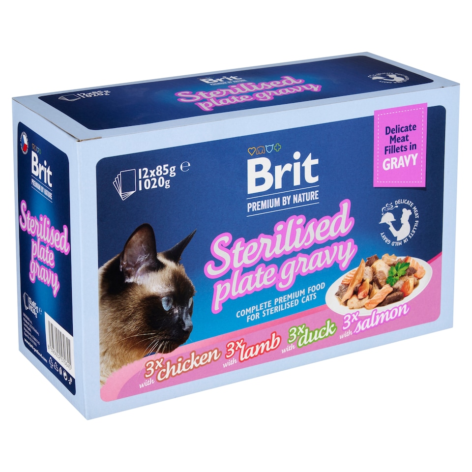 Obrázek 1 pro produkt Brit Premium by Nature Kompletní prémiové mokré krmivo pro dospělé kastrované kočky 12 x 85g (1020g)