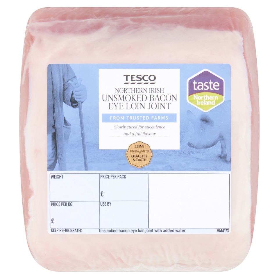 Tesco Northern Irish Unsmoked Bacon Eye Loin Joint 0.663kg - 1.334kg