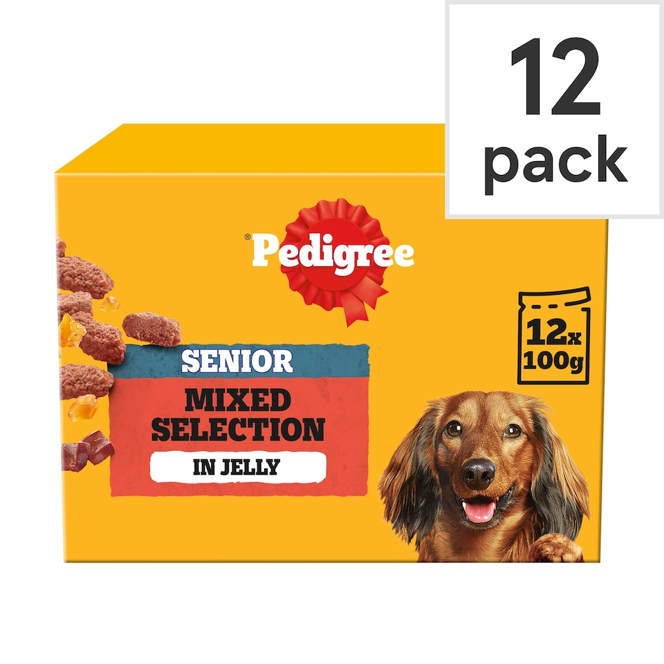 image 1 of Pedigree Senior Dog Food Pouches Mixed in Jelly 12x100g