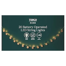 TESCO MERRY CHRISTMAS WOODEN STRING BATTERY LIGHTS 