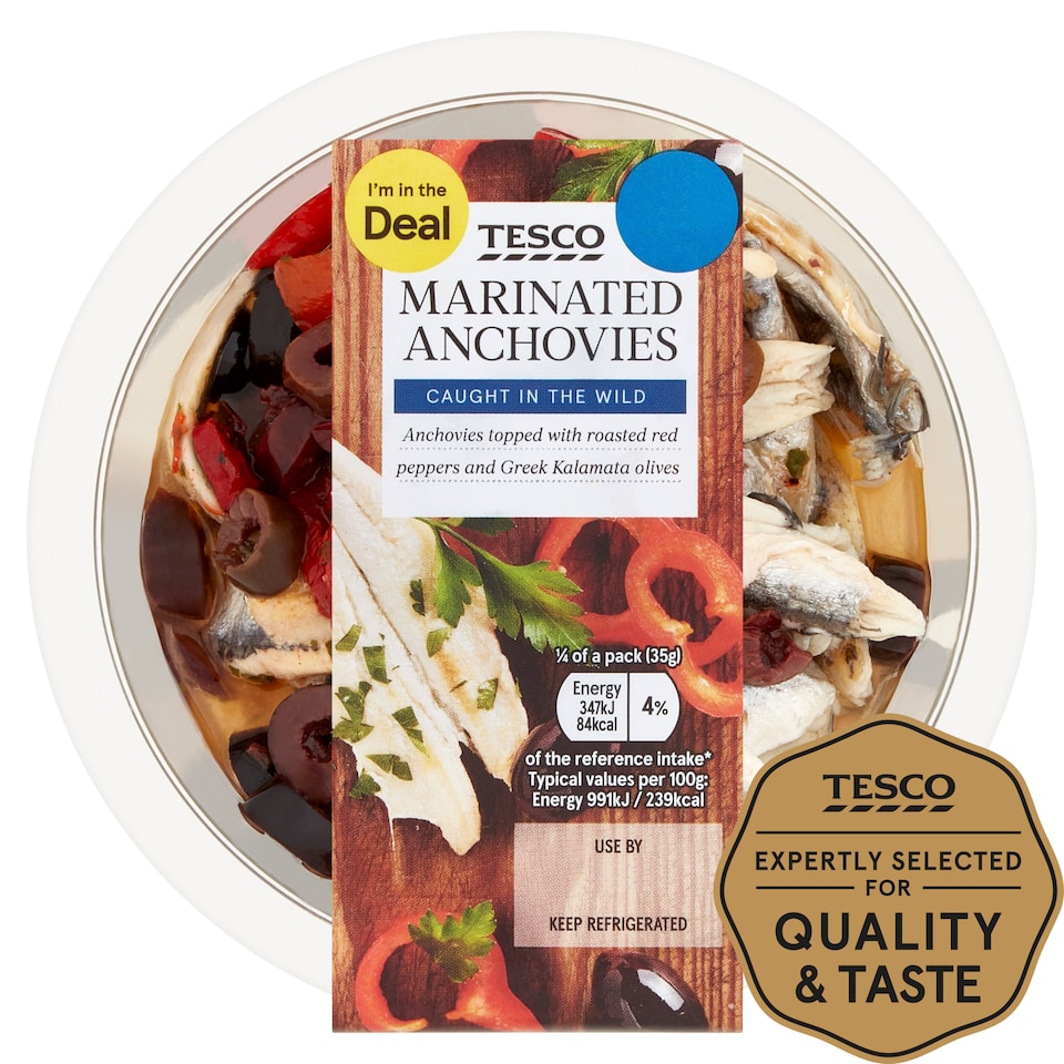Tesco Marinated Anchovies 140G Tesco Groceries