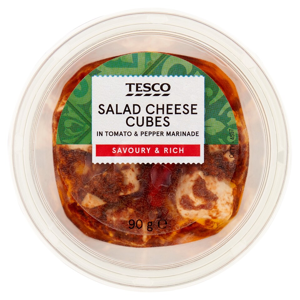 Tesco Salad Cheese Cubes in Tomato & Pepper Marinade 90 g