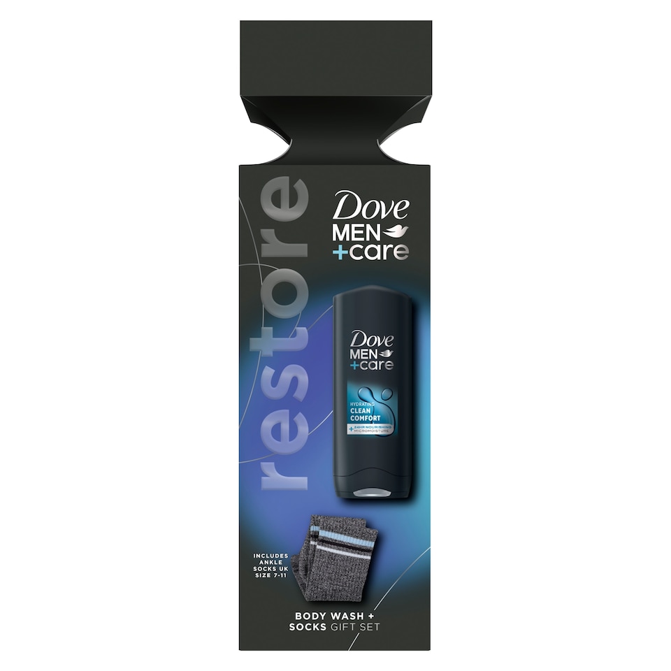 image 1 of Dove Men+Care Clean Comfort Bodywash & Socks Gift Set