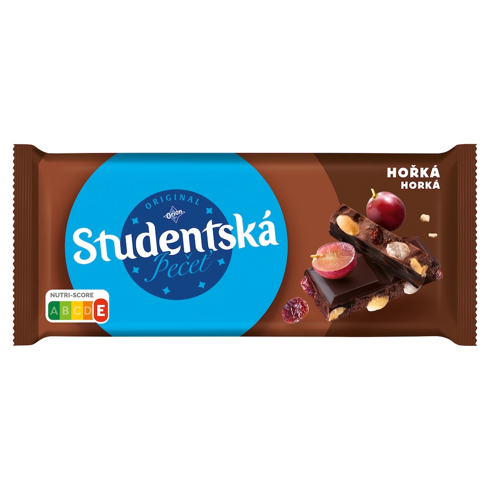 ORION Studentská pečeť Hořká čokoláda s arašídy, rozinkami a želé 170g