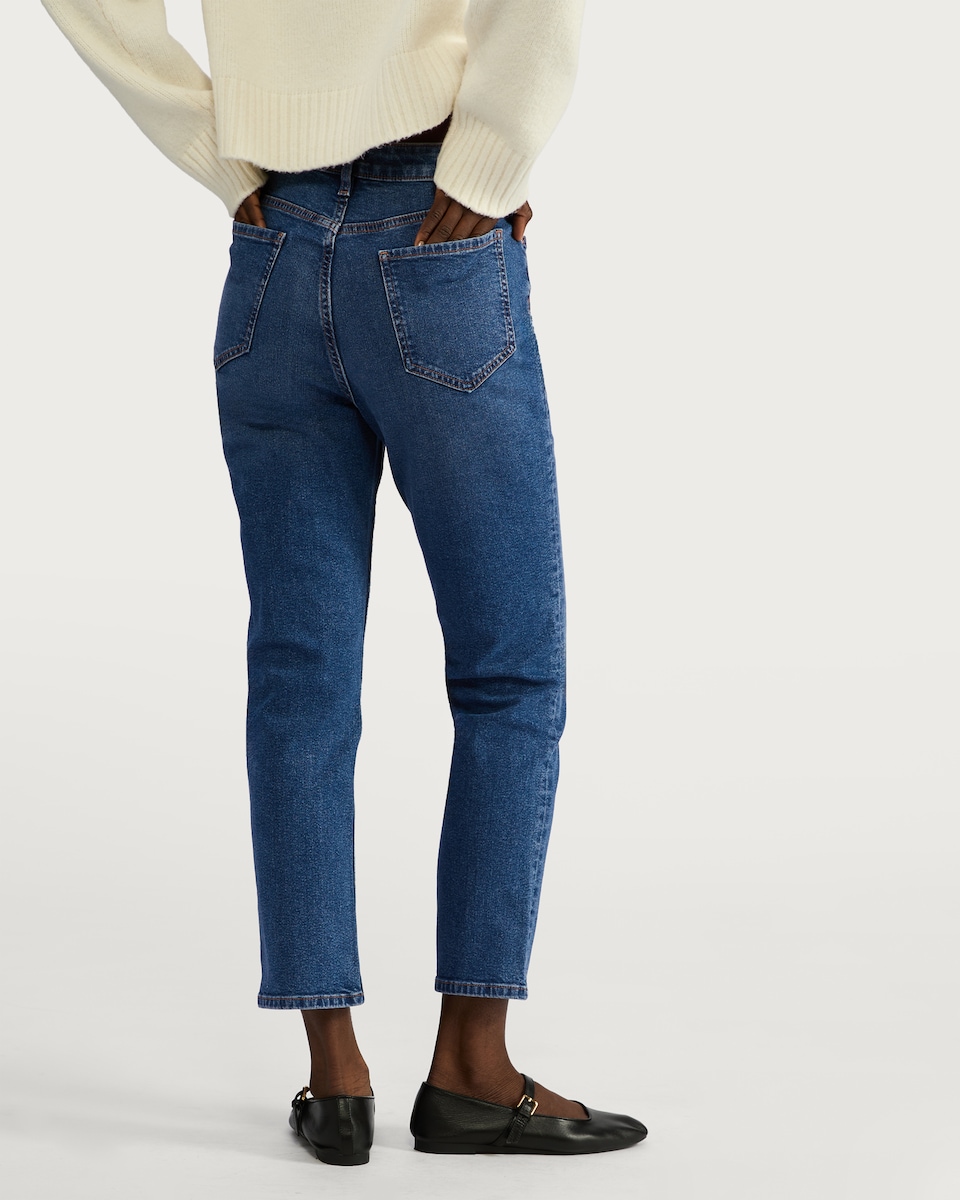 image 1 of F&F Slim Ankle Grazer Jeans in Blue