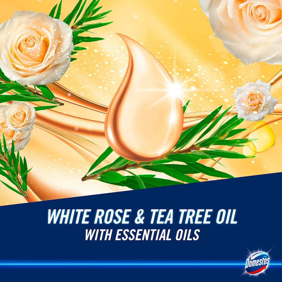 image 1 of Domestos Aroma Lux Rim Block White Rose & Tea tree 55G