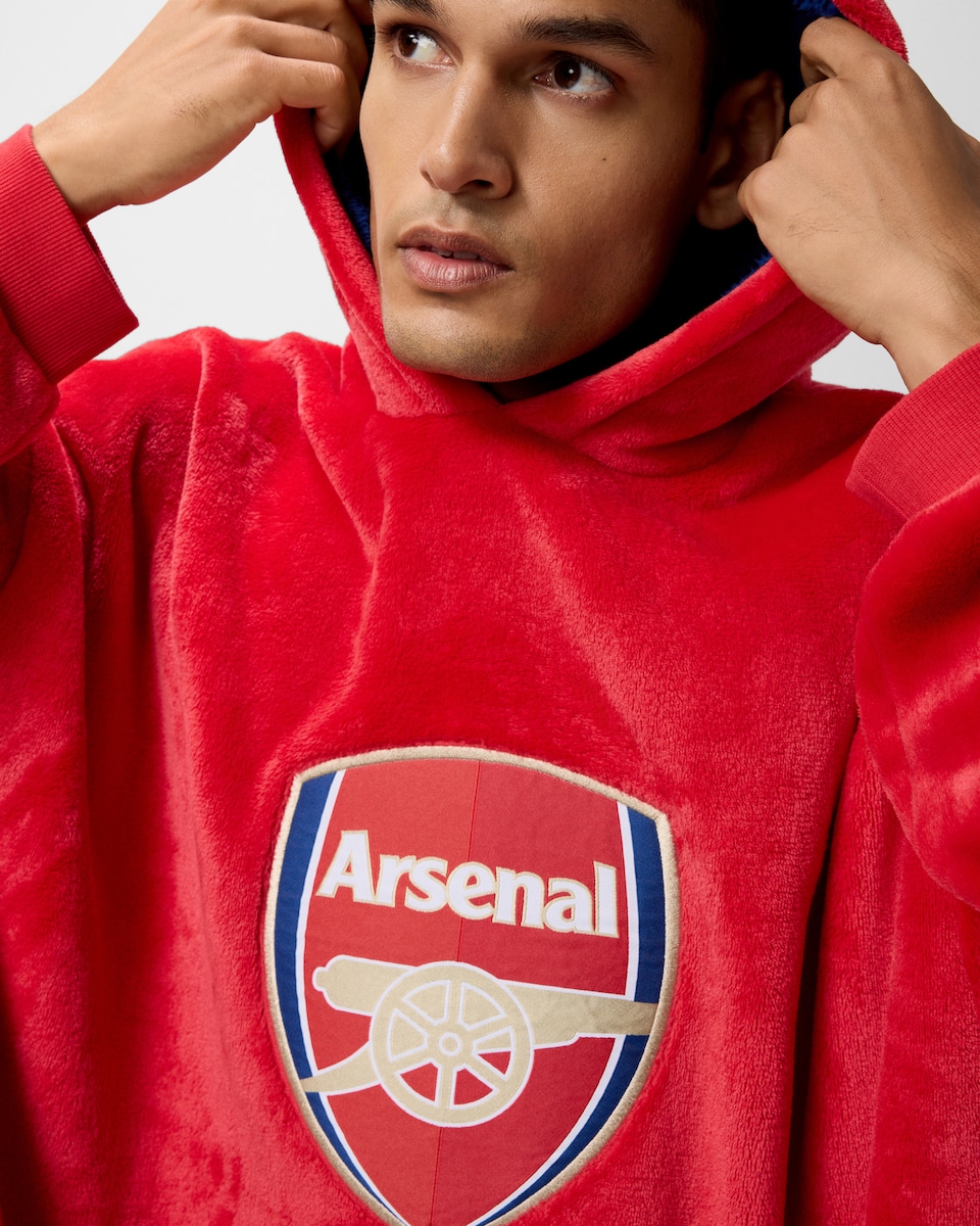 image 1 of Arsenal Fleece Hoodie in Red