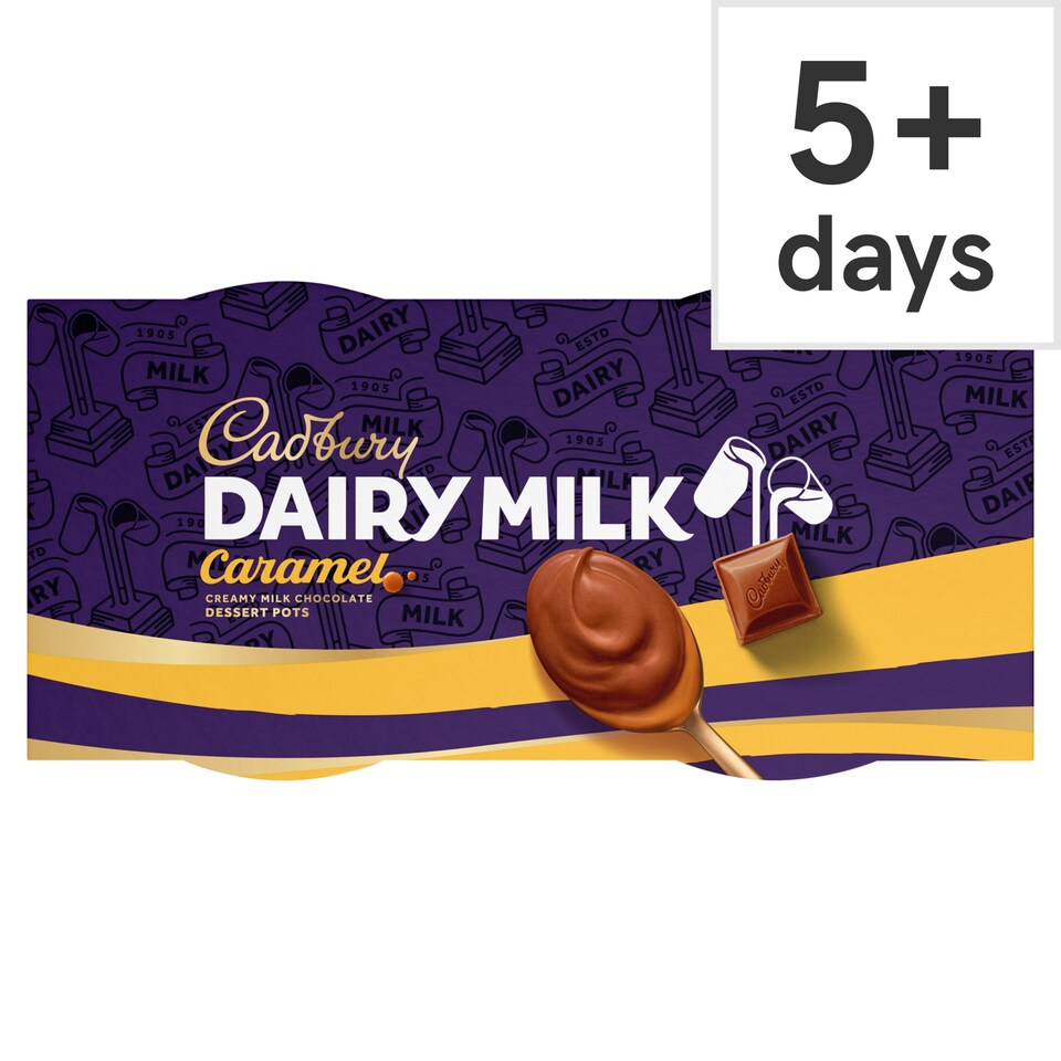 image 1 of Cadbury Dairy Milk Caramel Pots of Joy Desserts 2x60g