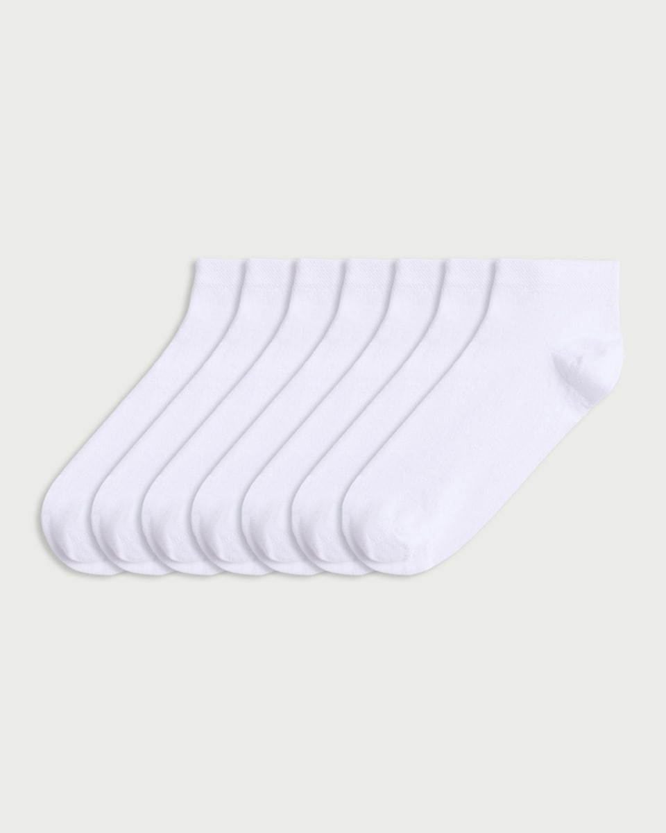 F&F 7-Pack Trainer Socks in White