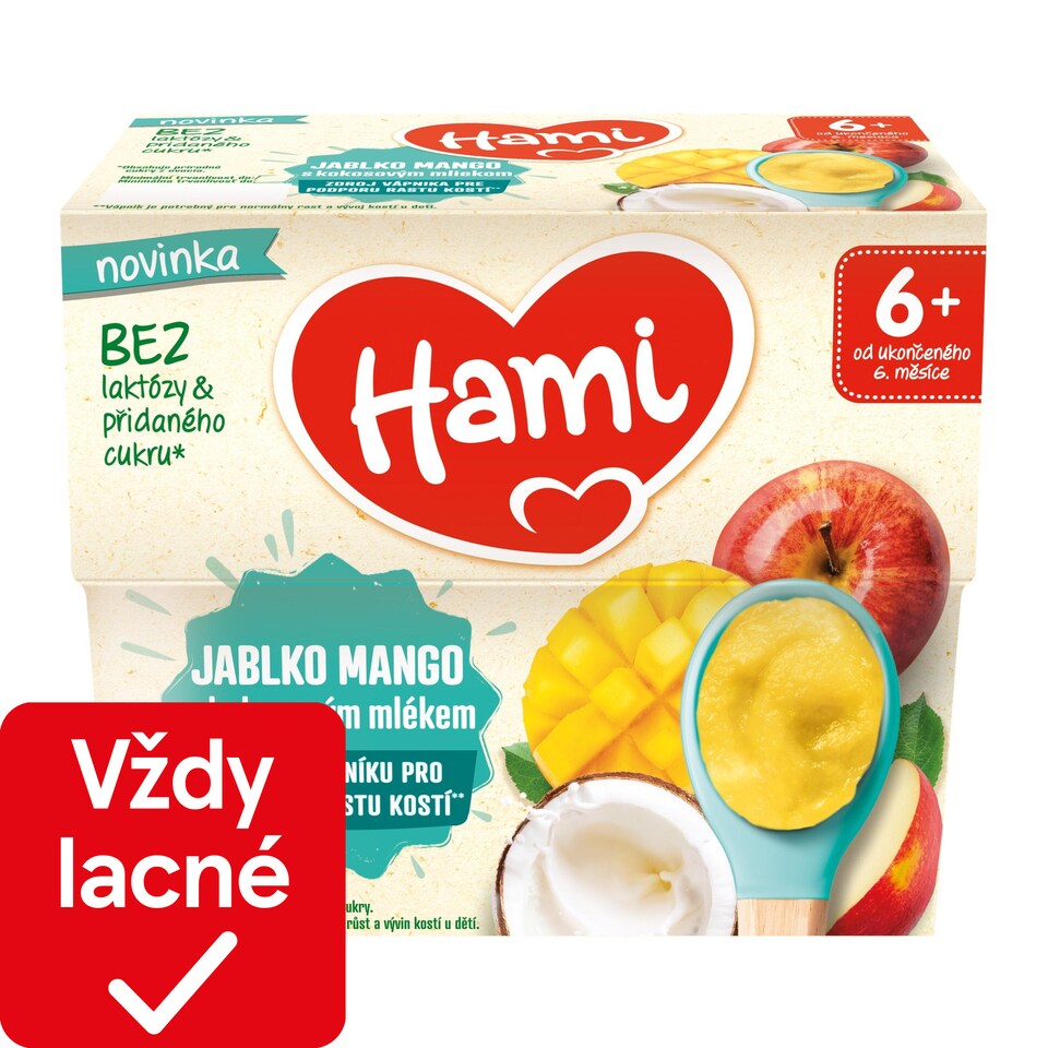 obrázok 1 z HAMI ovocný príkrm Jablko mango s kokosovým mliekom 4x95g