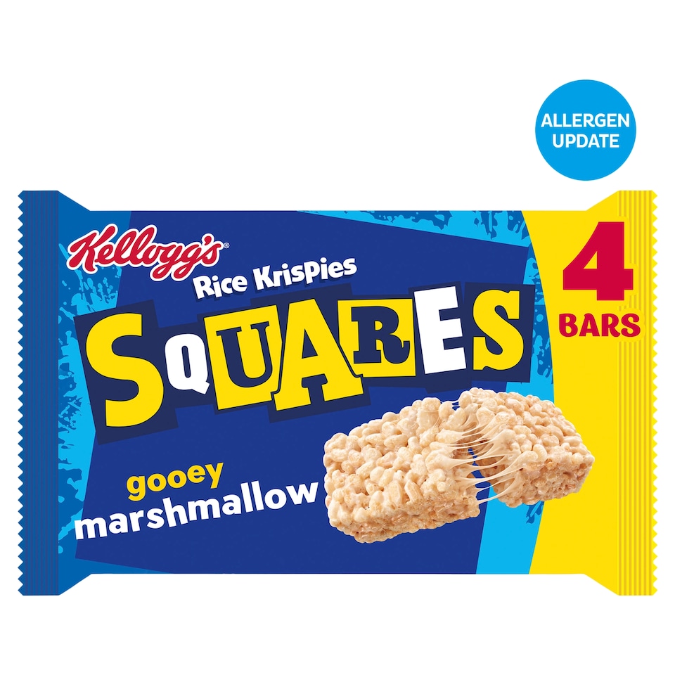 image 1 of Kellogg's Rice Krispies Squares Marshmallow Snack Bars 4x28g