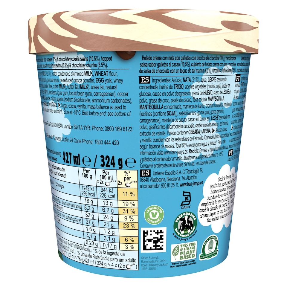 image 1 of Ben & Jerry's Sundae Cookie Vermonster Ice Cream Tub 427ml