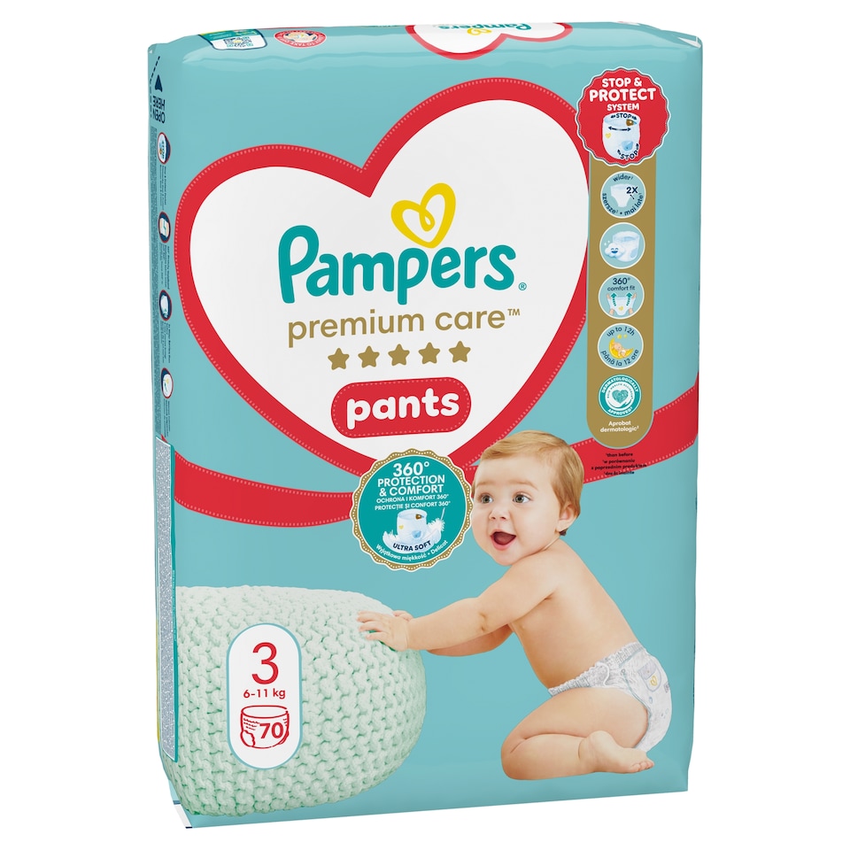 obrázok 1 z Pampers Premium Care plienkové nohavičky veľkosť 3, 70 plienok, 6kg-11kg