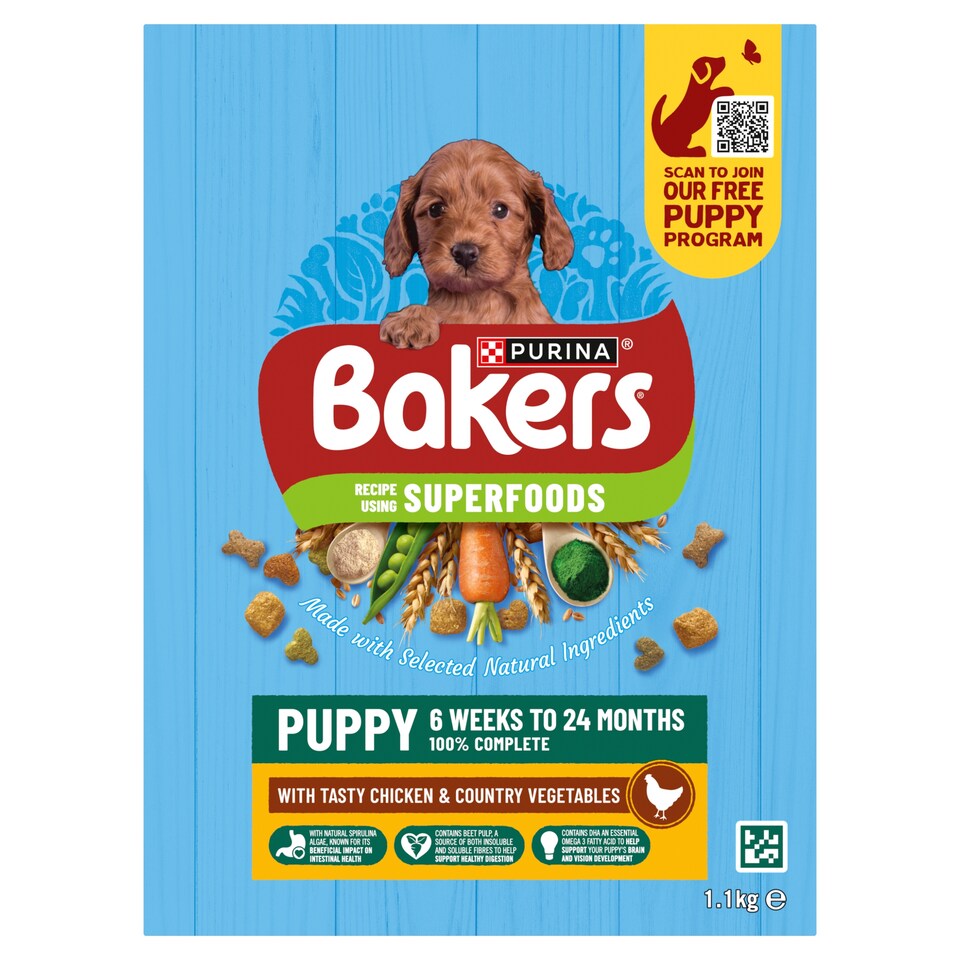 image 1 of Bakers Puppy Dog Food Chicken & Vegetable 1.1Kg