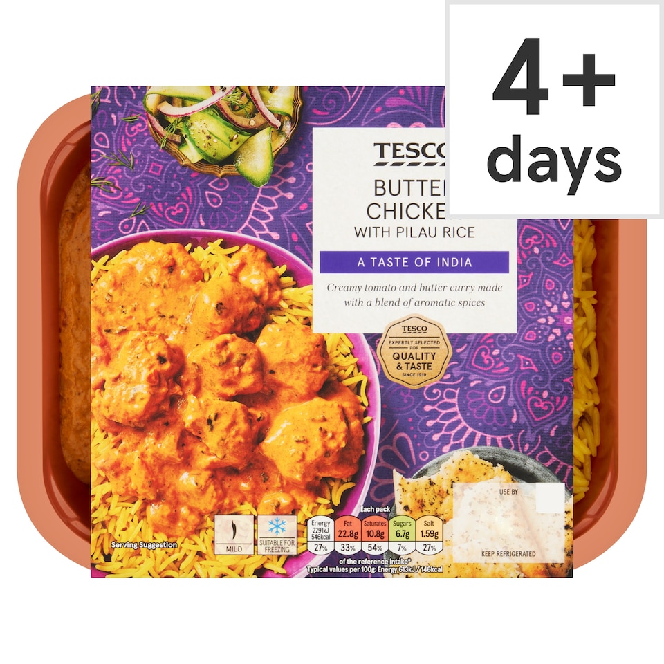 Tesco Butter Chicken With Pilau Rice 400G