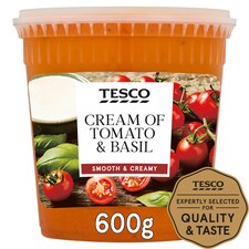 Tesco Tomato & Basil Soup With Double Cream 600G