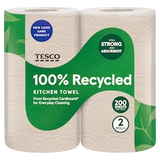 Tesco 100% Recycled Kitchen Towel 2 Roll 