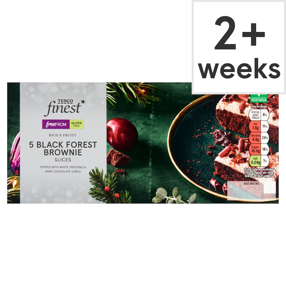 Tesco Free From Finest5  Black Forest Brownie 170g