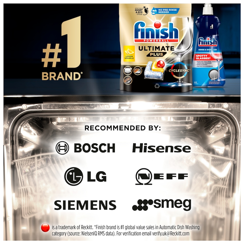 image 1 of Finish Ultimate Plus All In One 29 Dishwasher Tablets Lemon 353.8g
