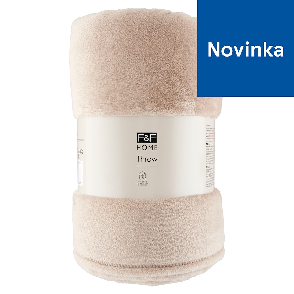 F&F Home Mink Large Super Soft Throw 200 x 220 cm