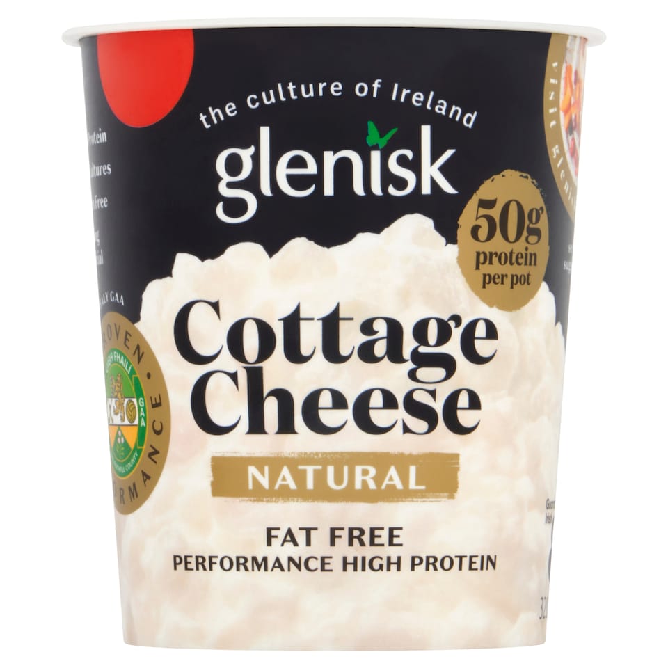 Glenisk Cottage Cheese Natural Fat Free Performance High Protein 320g