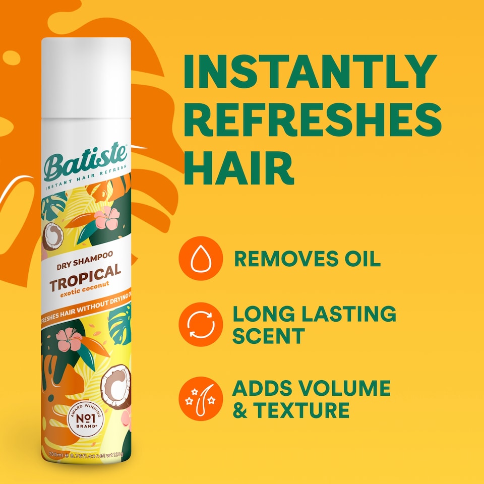image 1 of Batiste Tropical Dry Shampoo 350ml