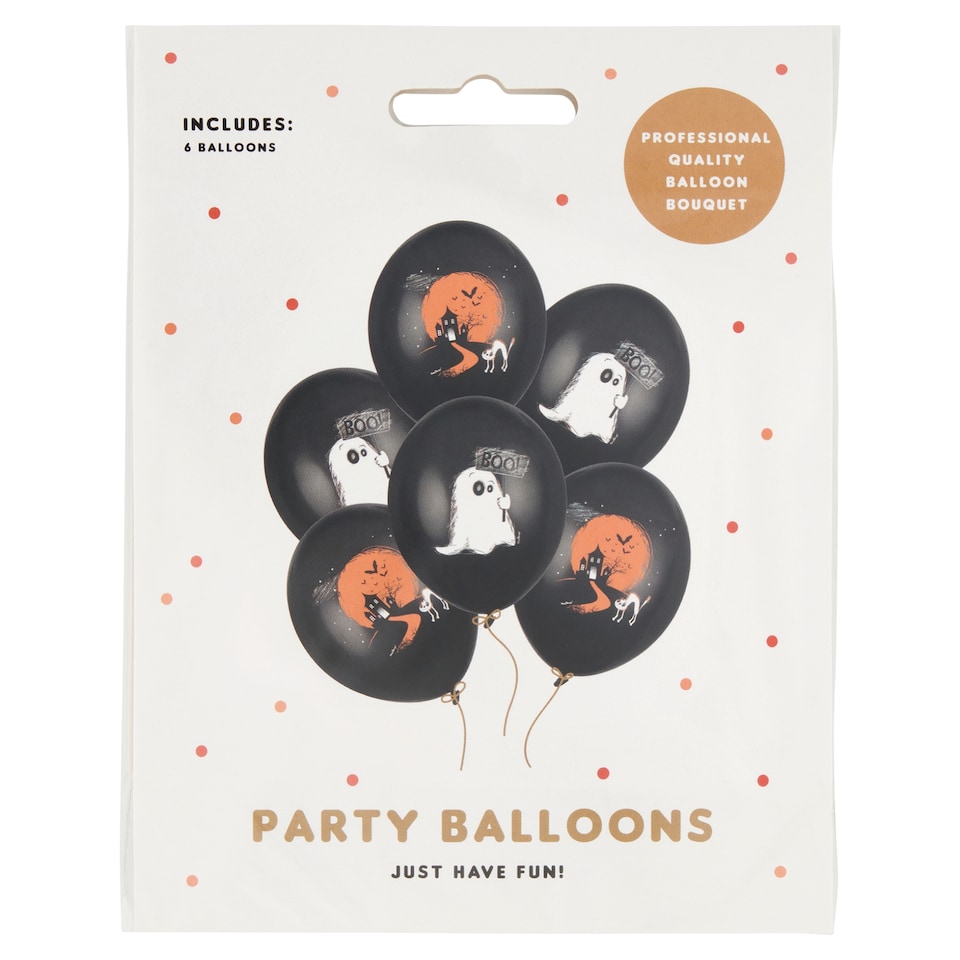 PartyDeco Ghost Balloons 30 cm 6 pcs