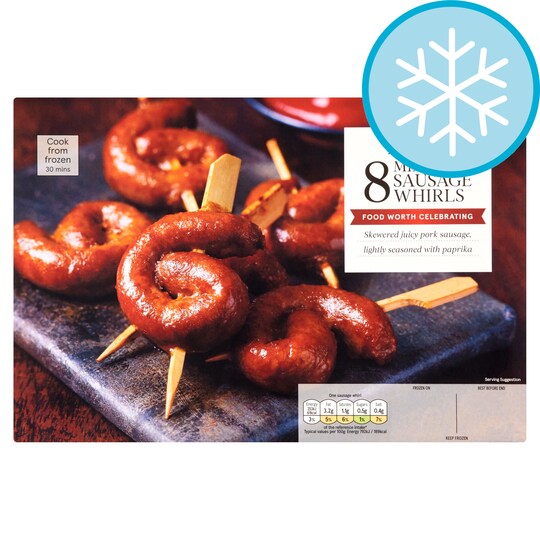 Tesco 8 Bbq Sausage Whirls 320G Tesco Groceries