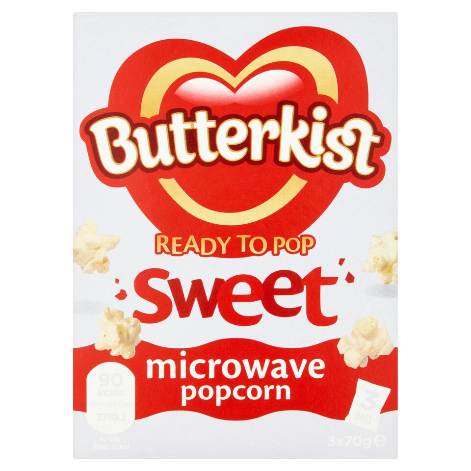 image 1 of Butterkist Sweet Microwave Popcorn 3X70g