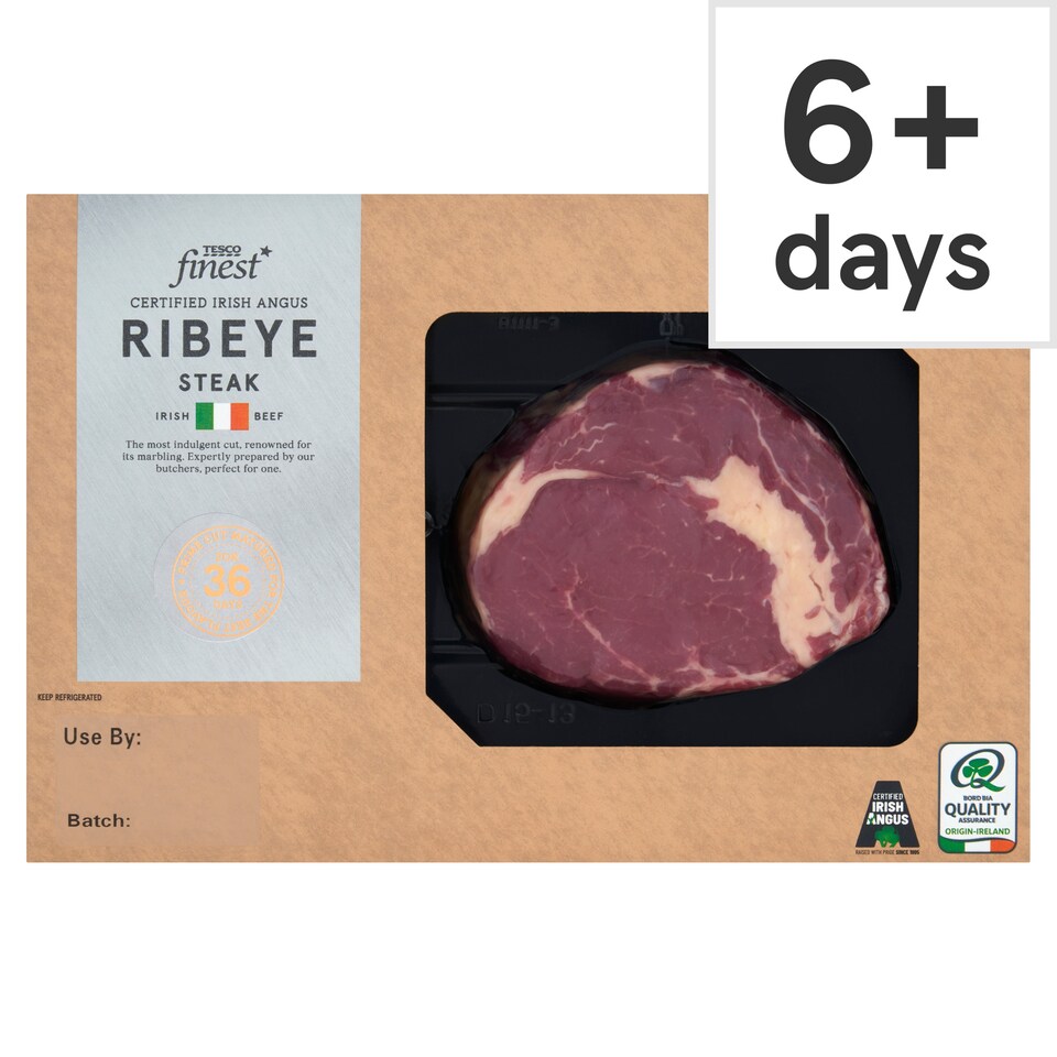 Tesco Finest Certified Irish Angus 10oz Rib Eye Steak 284g