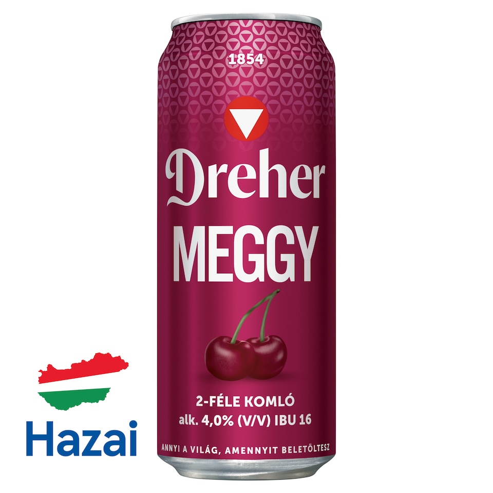 Dreher Meggy világos sör és meggy ízű ital keveréke 4% 0,5 l