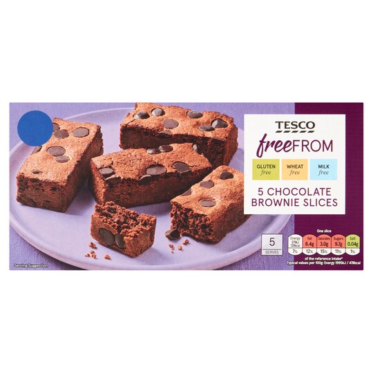 Tesco Free From 5 Chocolate Brownie Slices 145G Tesco Groceries