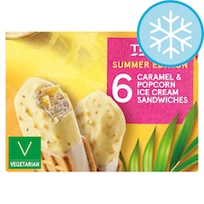 Tesco Popcorn and Caramel Ice Cream Sandwich 6x85ml