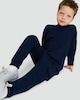 image 1 of F&F Boys Cotton Blend Textured Geometric Sweatshirt and Joggers Set in Navy