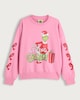 image 4 of The Grinch Cotton Rich Slogan Sweatshirt in Pink