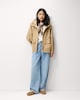 image 2 of F&F Pure Cotton Oversized Hooded Jacket in Neutral
